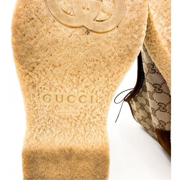 Gucci GG Supreme Monogram Brown Suede Boots US Men’s 7.5 - Picture 10 of 12